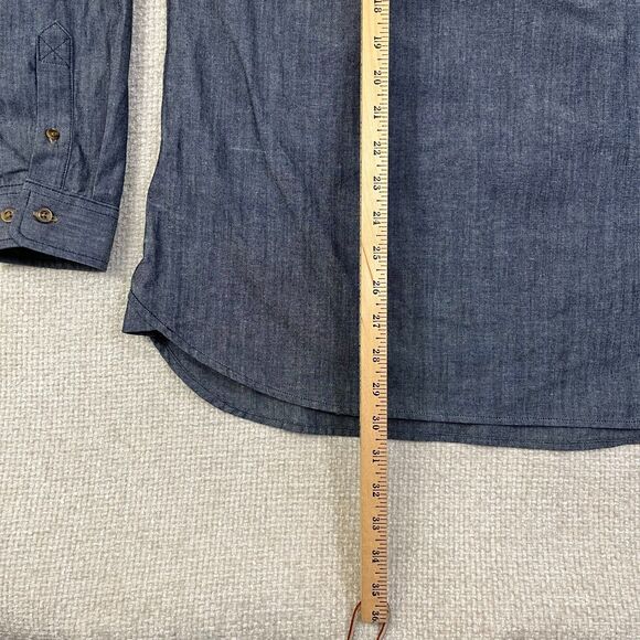 Carhartt Chambray Shirt Flex Women's Large (12/14) Blue Button-Up Long Sleeve - Picture 6 of 7